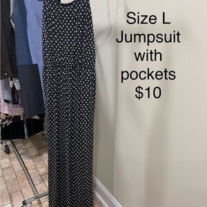 Black and White Polka Dot Jumpsuit